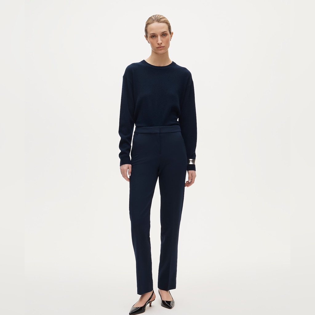 J Crew Nwt Kate Pants Navy Straight Leg Size 0 Petite Classic Office Capsule
